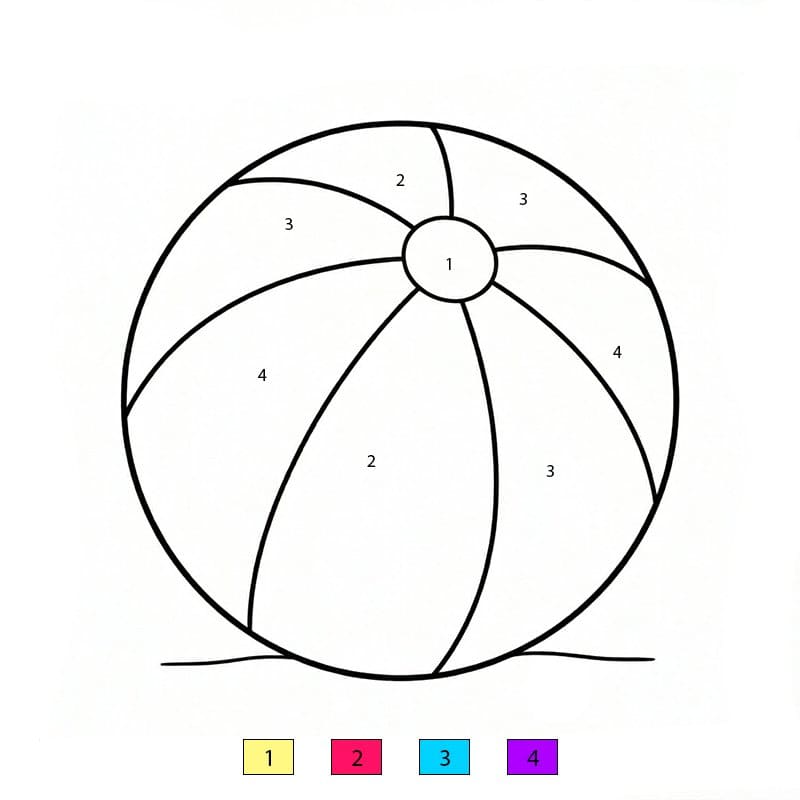 Beach Ball Color By Number