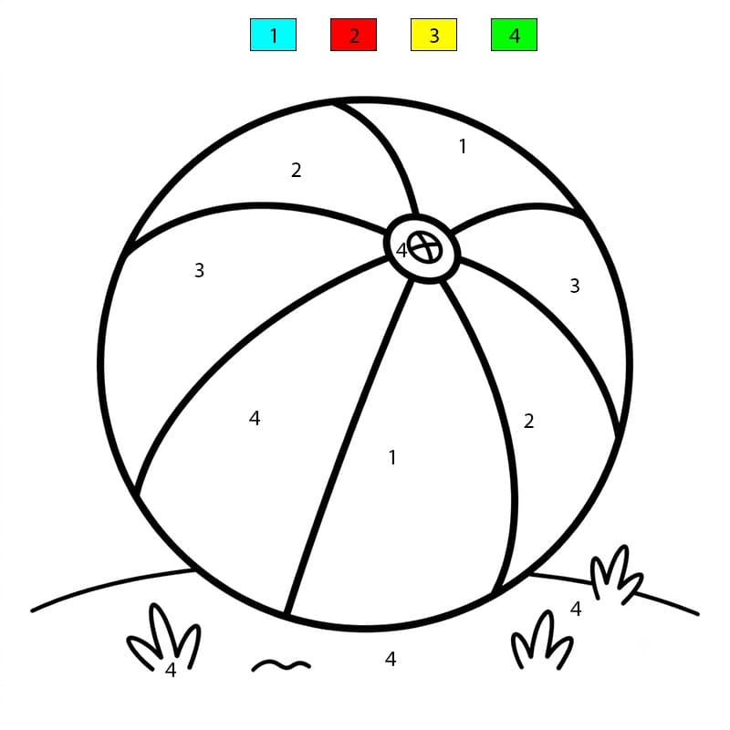 Beach Ball Print Color By Number
