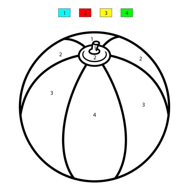 Beach Ball Printable Color By Number