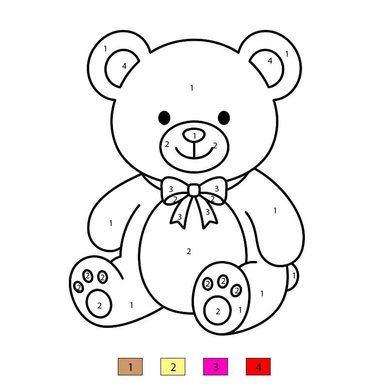 Bear Doll Color By Number