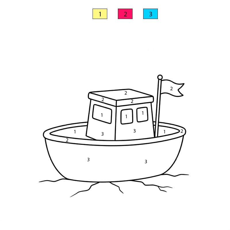 Boat Doll Color By Number