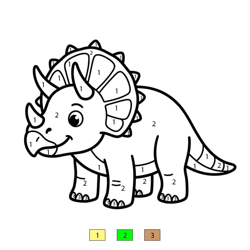 Dinosaur Doll Color By Number