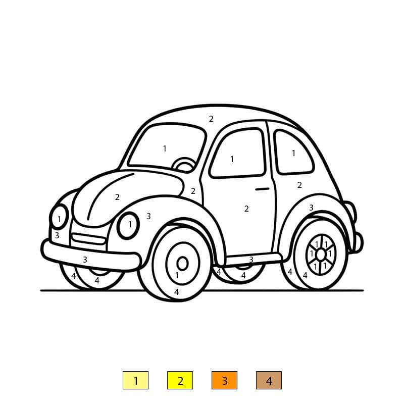 Doll Car Color By Number