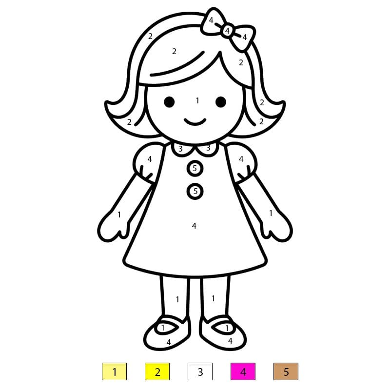 Doll Free Color By Number