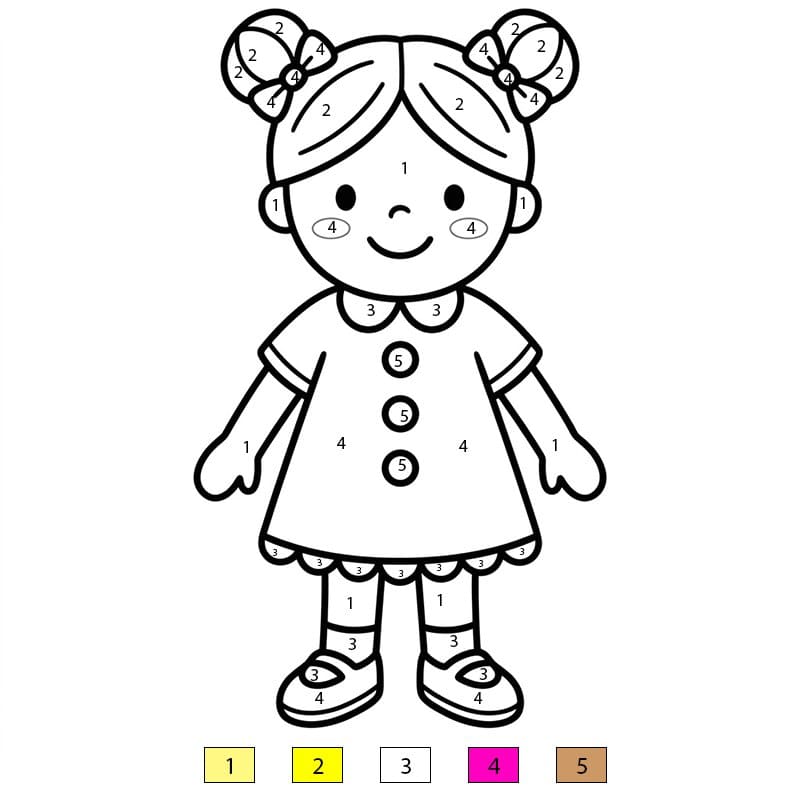 Doll Free Print Color By Number