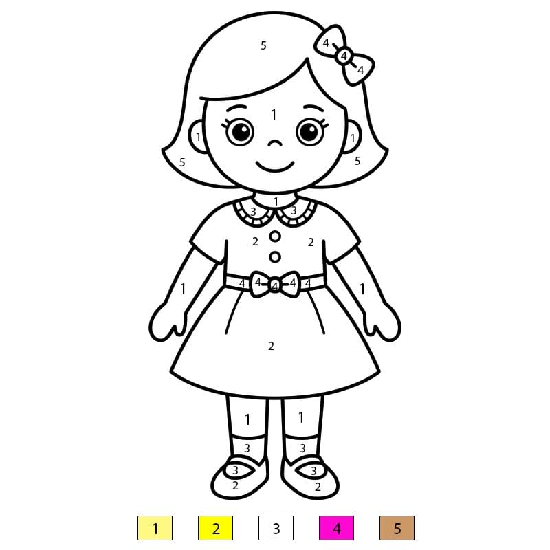 Doll Print Color By Number