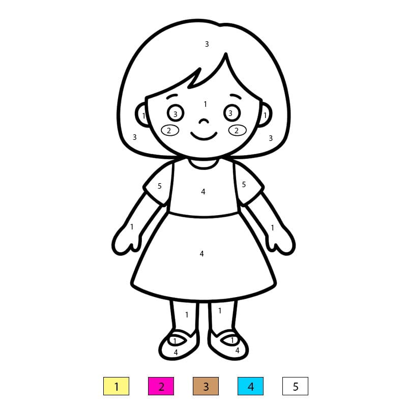 Doll Print Free Color By Number