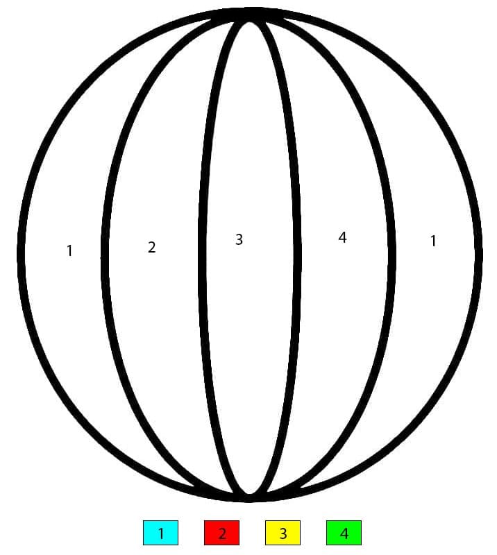 Easy Beach Ball Color By Number
