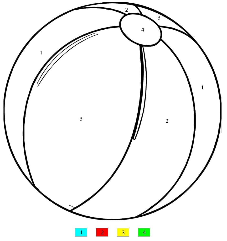 Free Print Beach Ball Color By Number