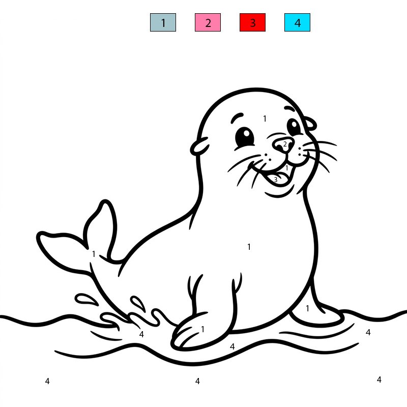 Free Sea Lion Color By Number