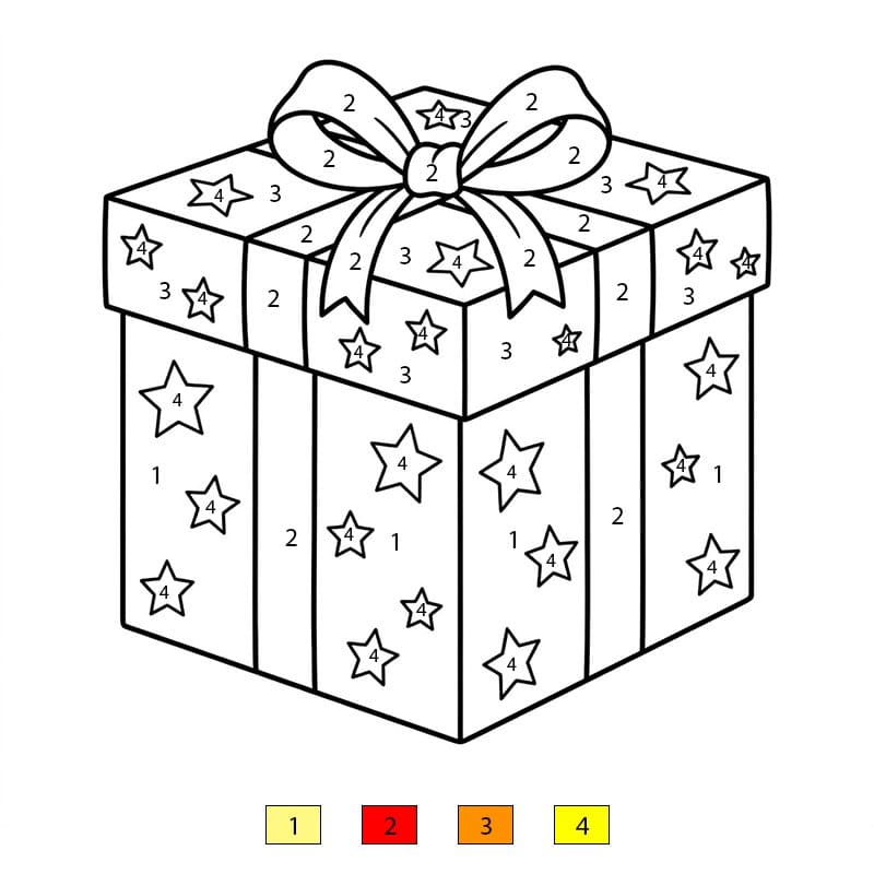 Gift with Star Color By Number