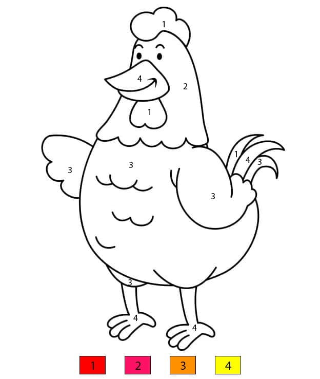Happy Chicken Color By Number