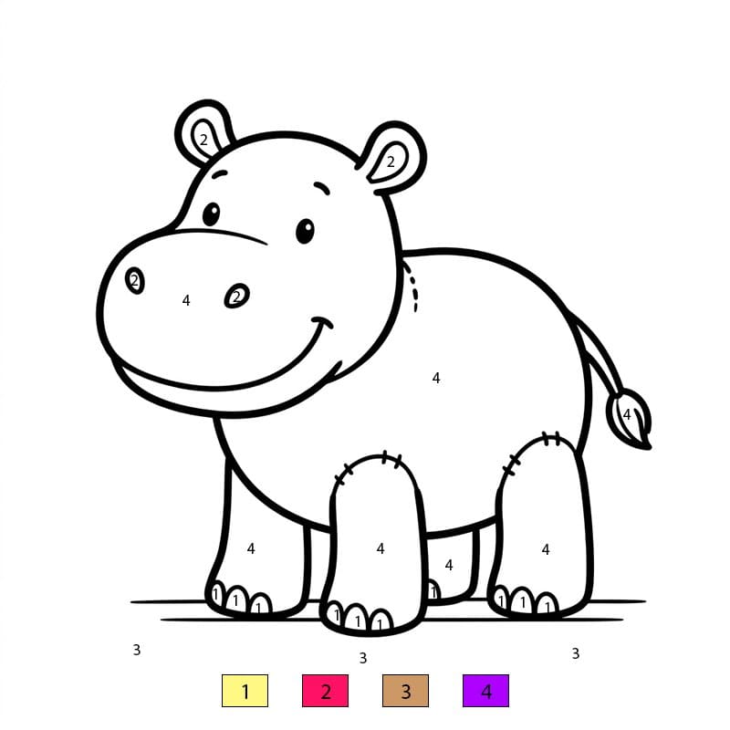 Hippo Doll Color By Number