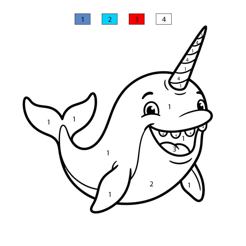 Narwhal Amazing Color By Number