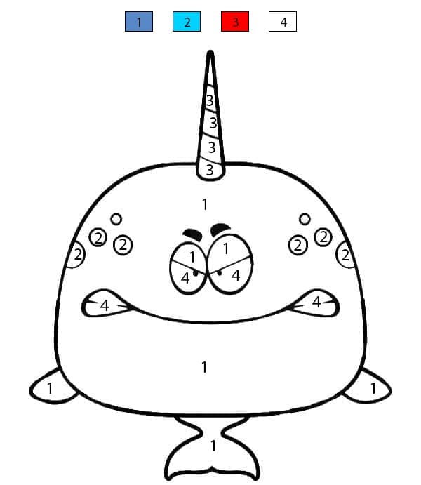 Narwhal Angry Color By Number