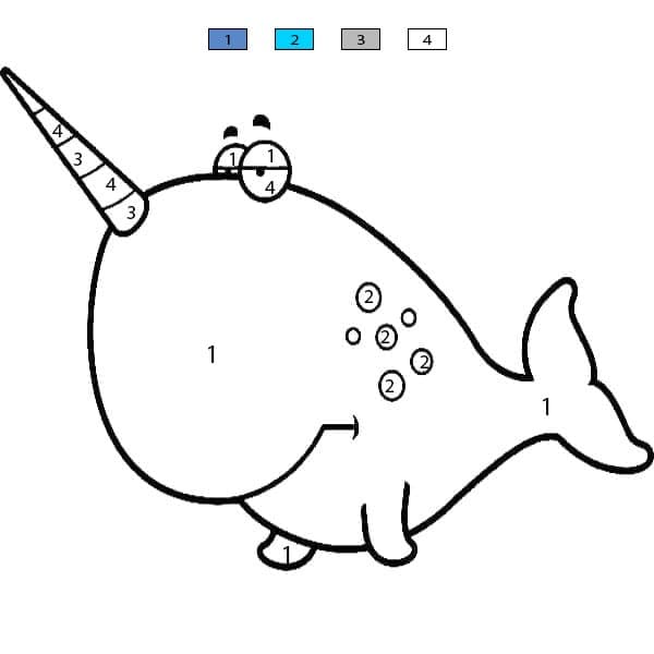 Narwhal Boring Color By Number
