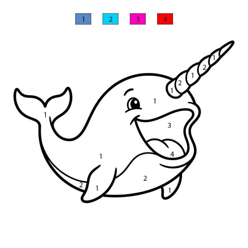 Narwhal Happy Color By Number