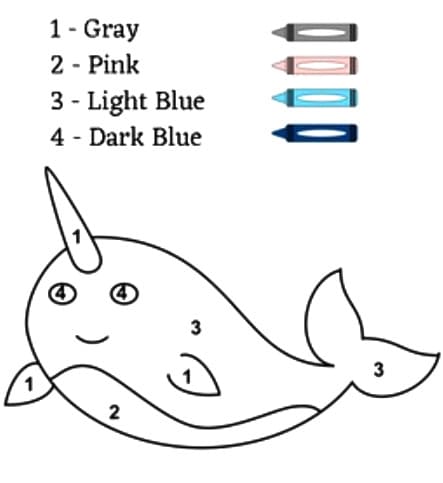 Narwhal Printable Color By Number