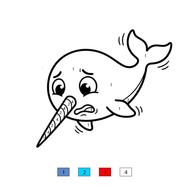 Narwhal Scary Color By Number