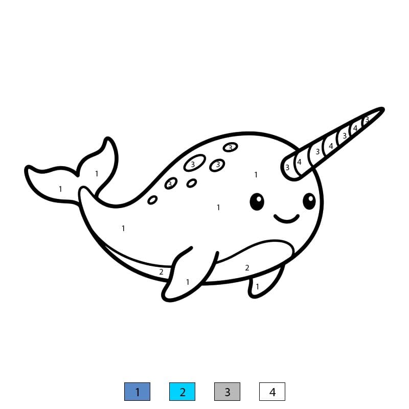 Narwhal Color By Number