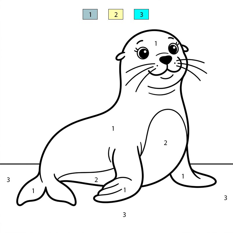 Normal Sea Lion Color By Number