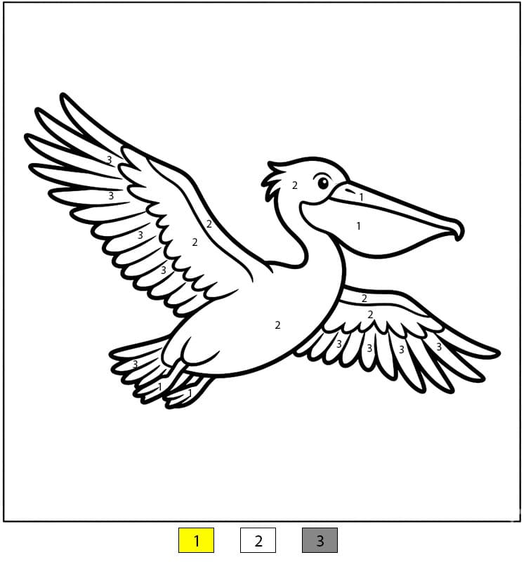 Pelican Flying Color By Number