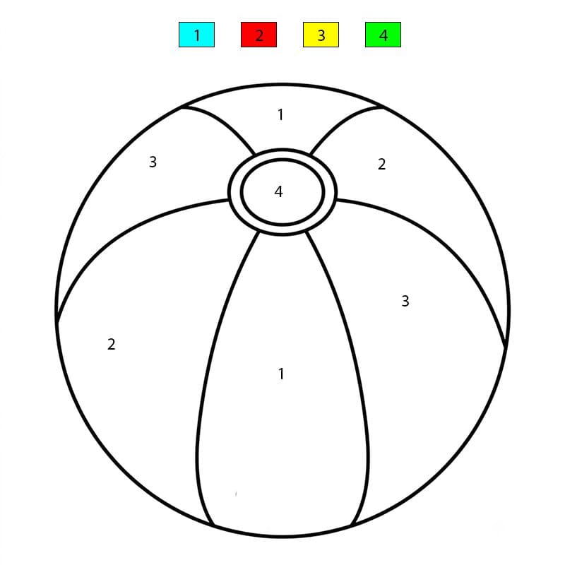 Print Beach Ball Color By Number