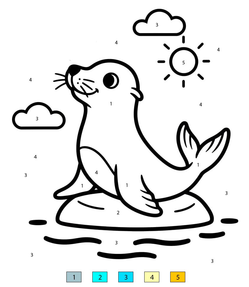 Print Sea Lion Color By Number