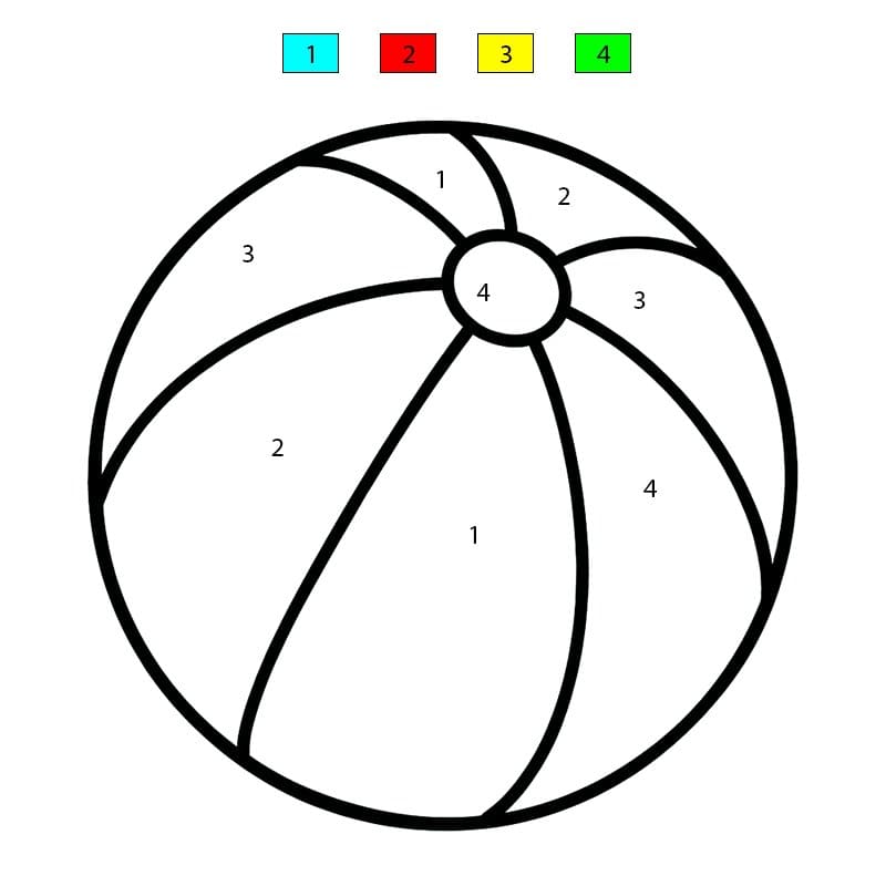 Beach Ball Color By Number