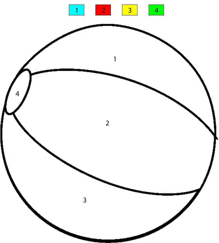 Printable Beach Ball Free Color By Number