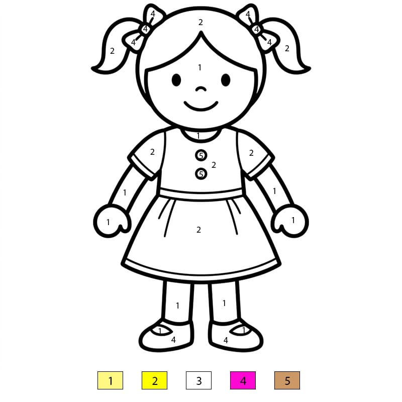 Printable Doll Color By Number