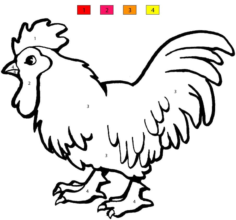 Proud Rooster Color By Number