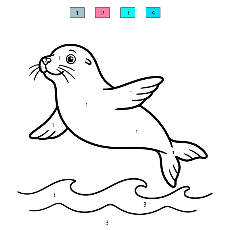 Sea Lion Amazing Color By Number