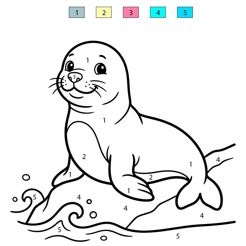 Sea Lion Nice Color By Number
