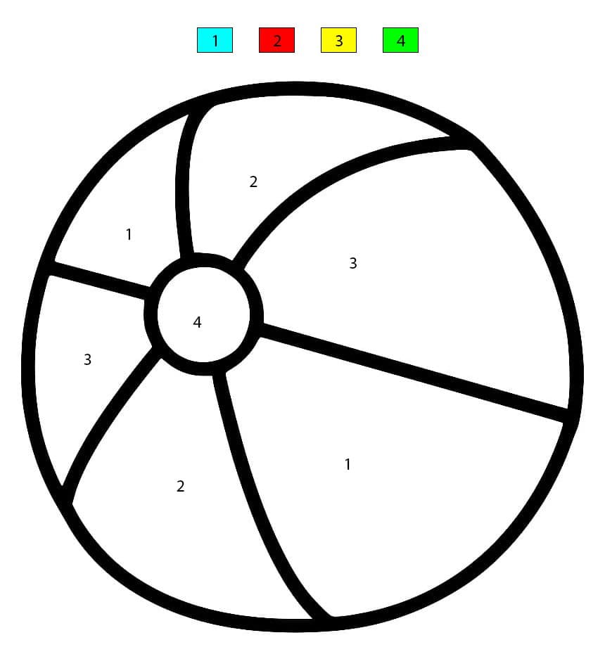 Simple Beach Ball Nice Color By Number