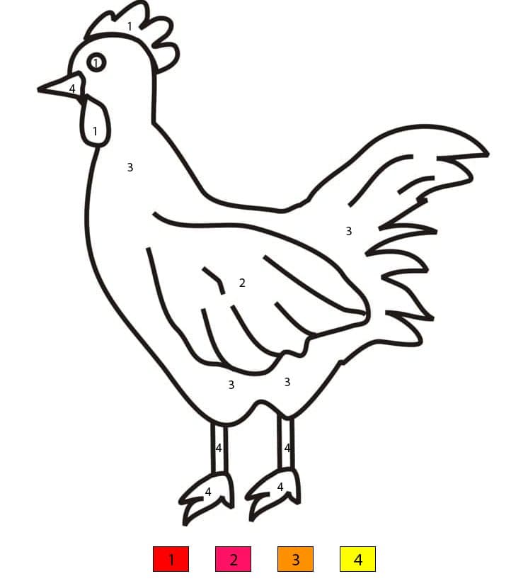 Simple Chicken Color By Number