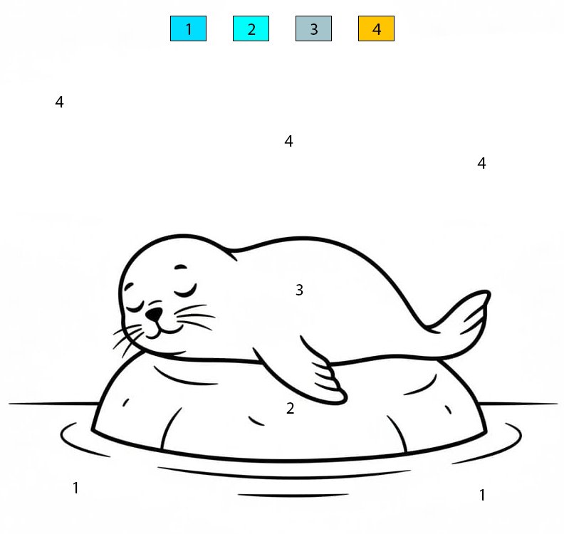 Sleeping Sea Lion Color By Number