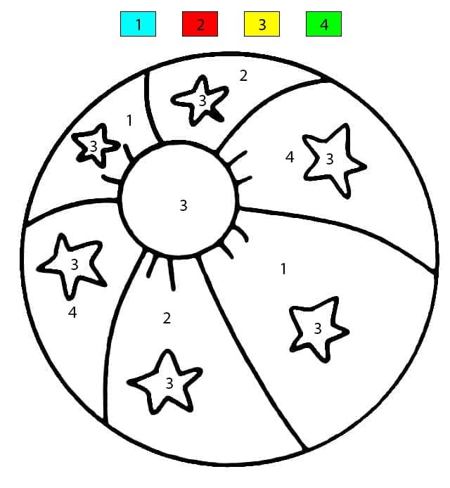 Toy Beach Ball Color By Number