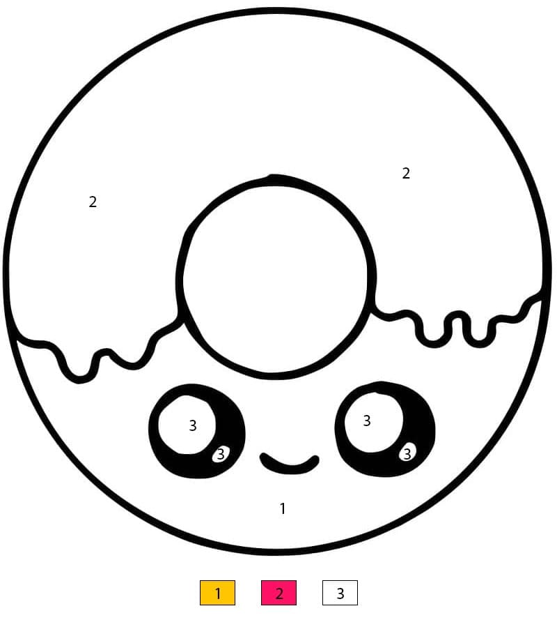 Kawaii Donut Cake Color By Number
