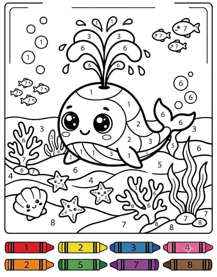 Ocean Animals Color By Number