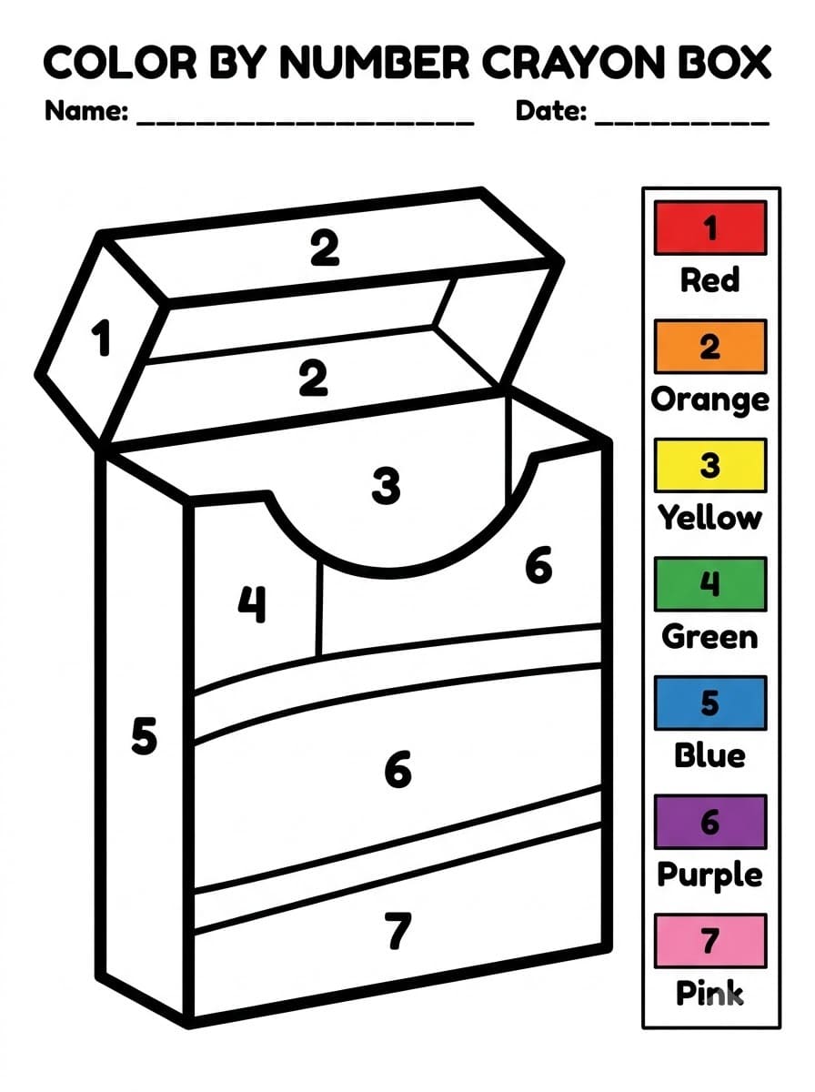 Crayon Box Color By Number