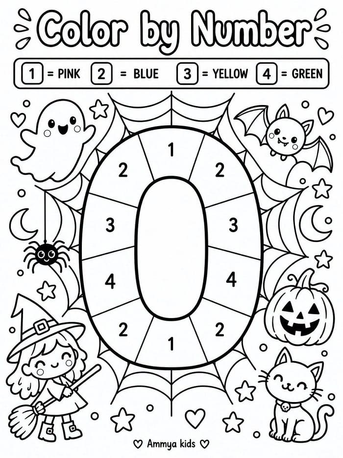 Halloween Alphabet Letter O Color By Number
