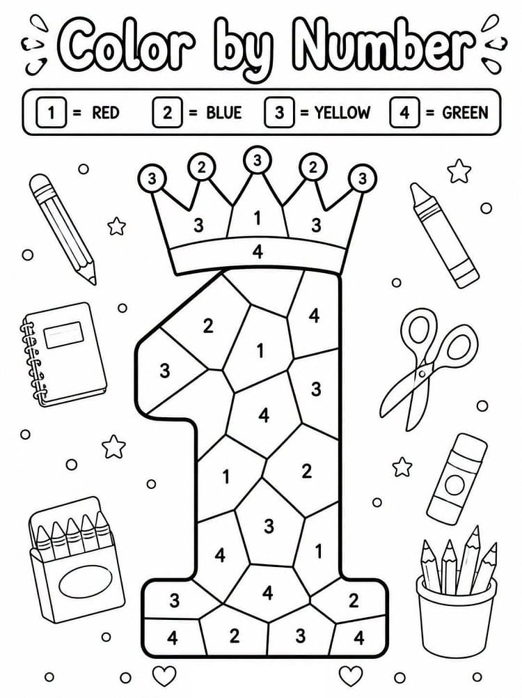 Numbers 1 – 15 Color By Number