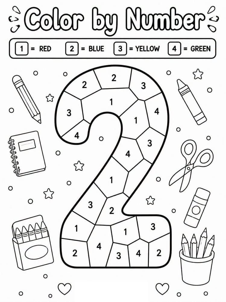 Number 2 Color By Number