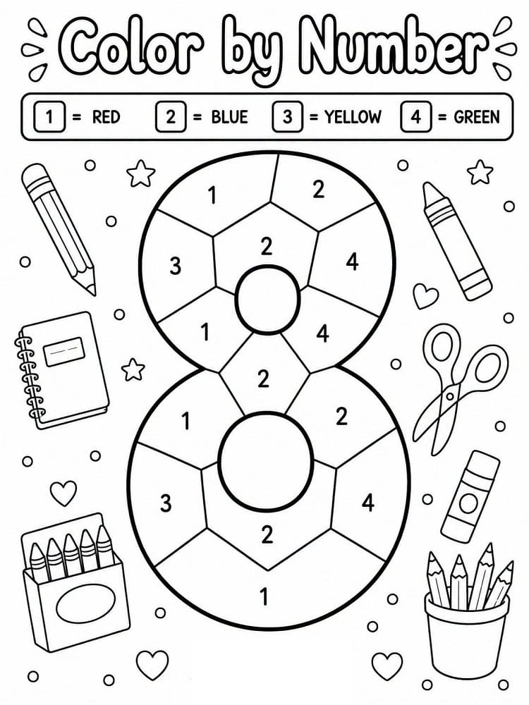 Number 8 Color By Number